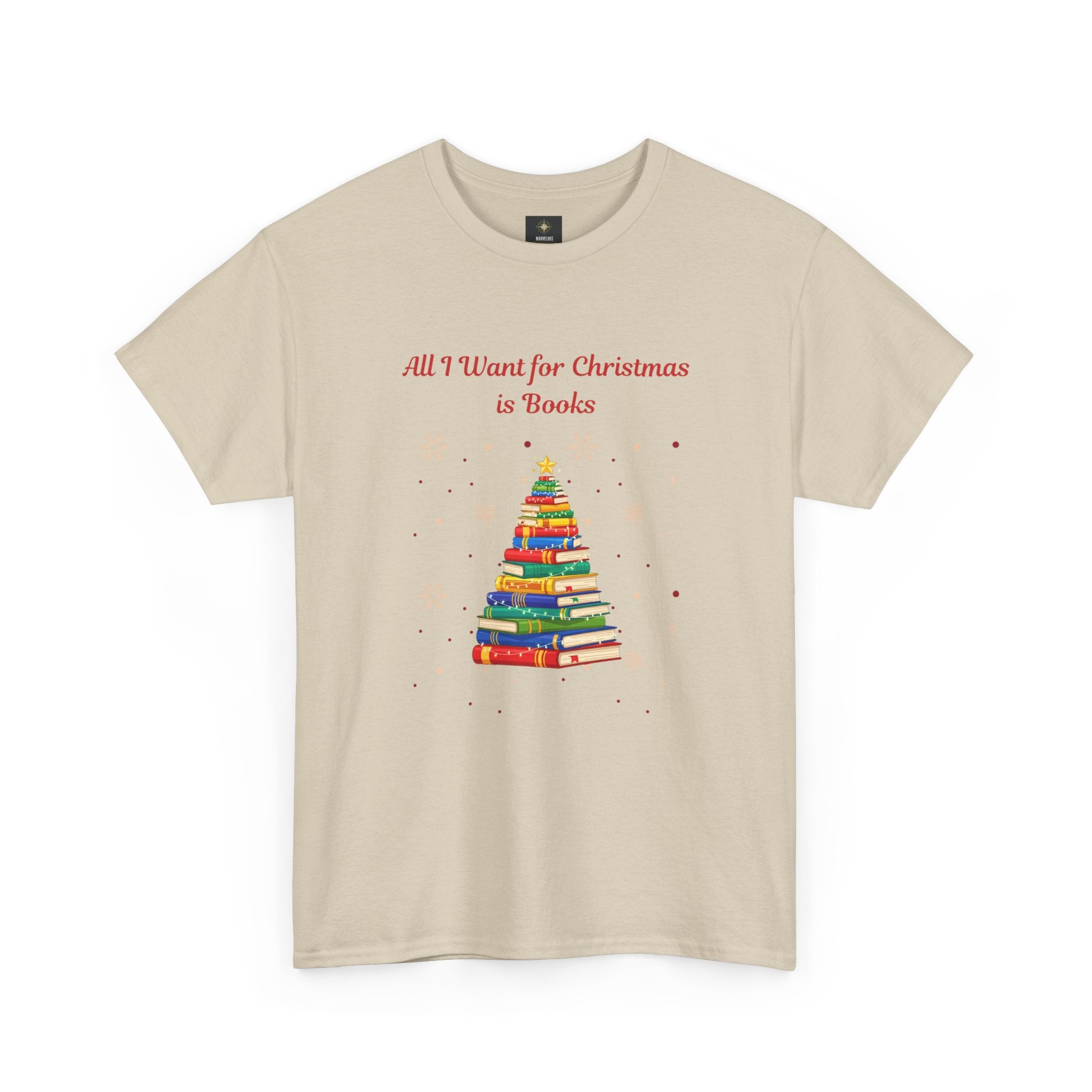 Books Christmas T-Shirt — "All I Want for Christmas is Books" Holiday Tee