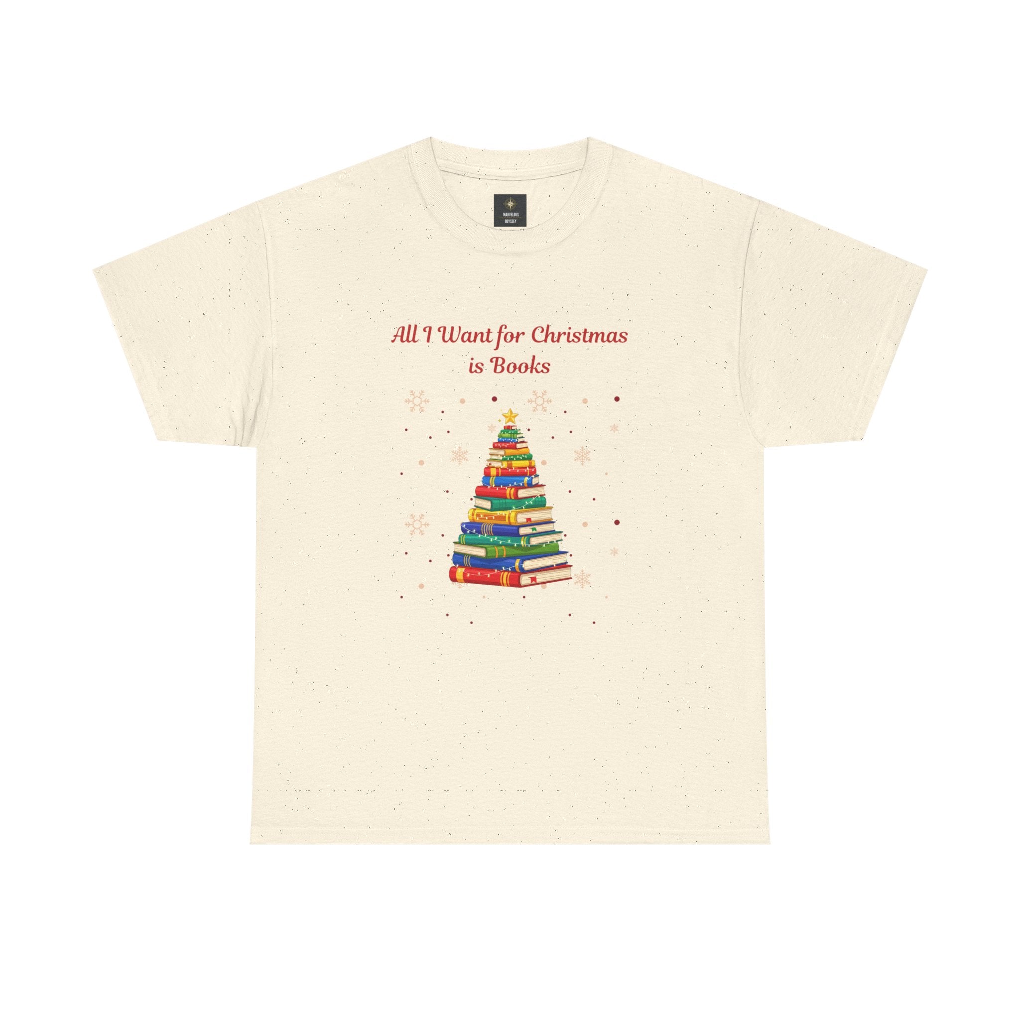 Books Christmas T-Shirt — "All I Want for Christmas is Books" Holiday Tee