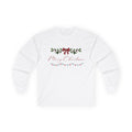 Christmas Garland Long Sleeve Tee — "Merry Christmas" Holiday Shirt