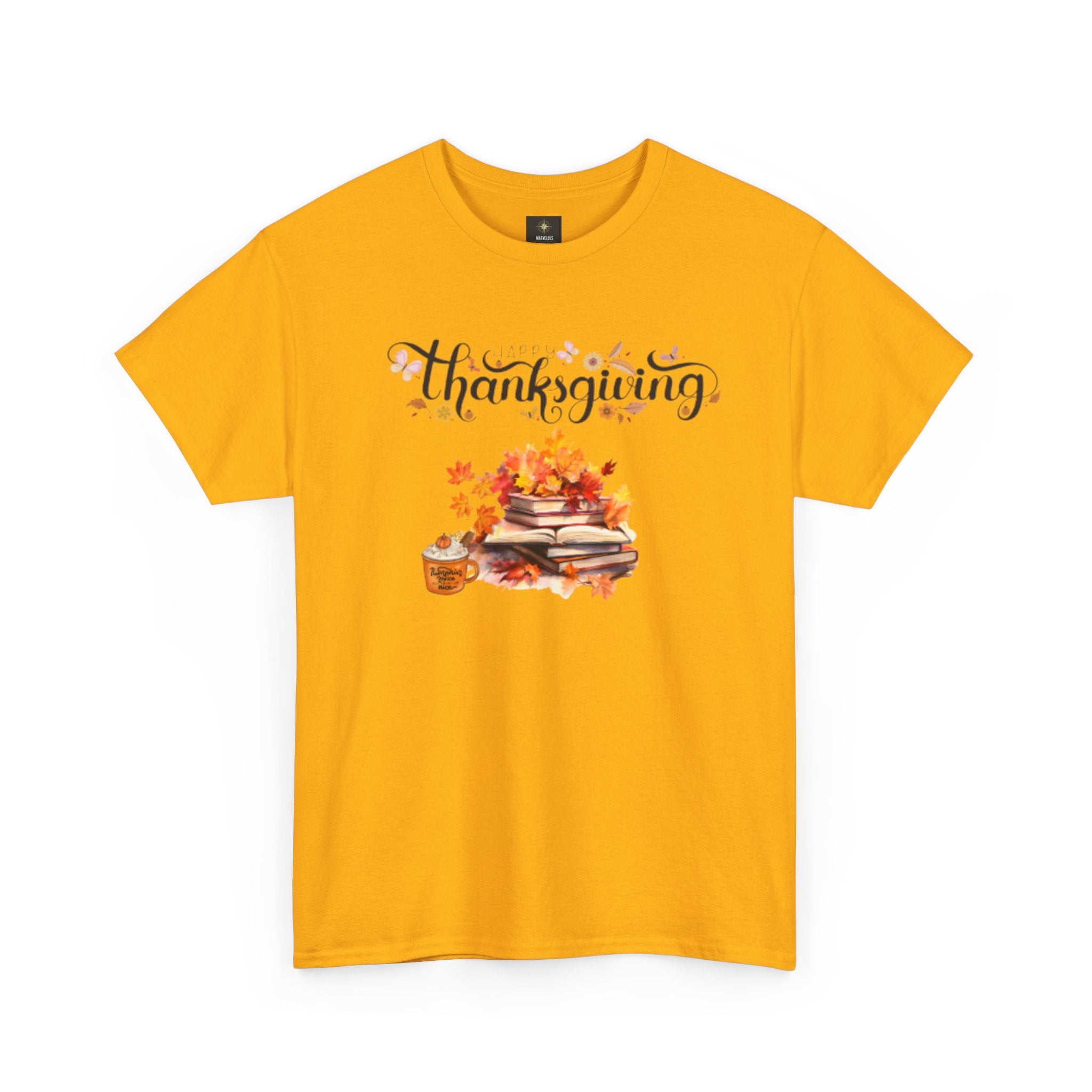 Thanksgiving Graphic Tee — Autumn Leaves, Pie & Harvest Stack Shirt