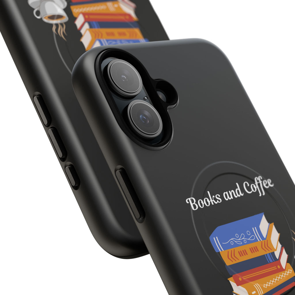 Books and Coffee Tough Magnetic Phone Case — “Books and Coffee: The Perfect Pair”