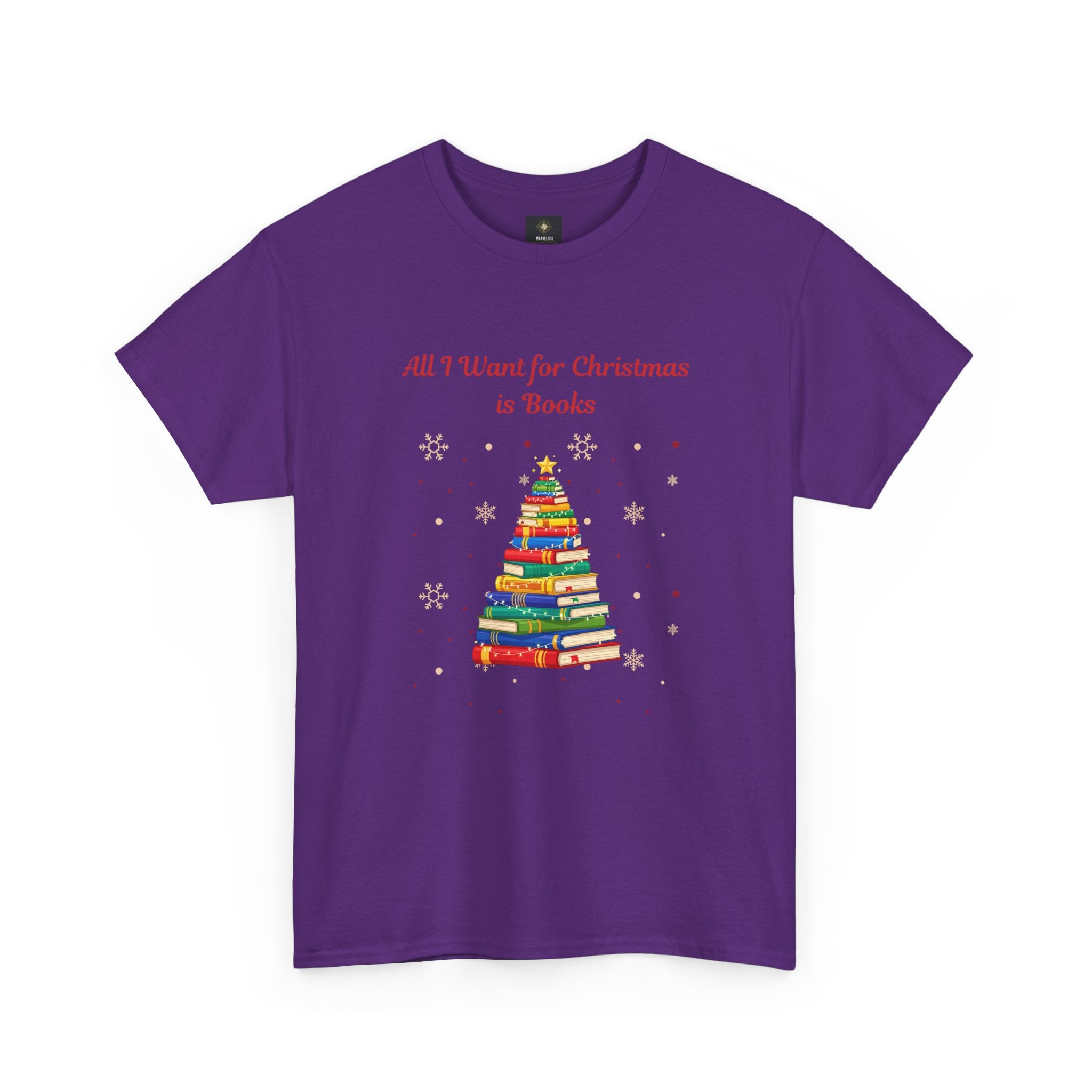 Books Christmas T-Shirt — "All I Want for Christmas is Books" Holiday Tee