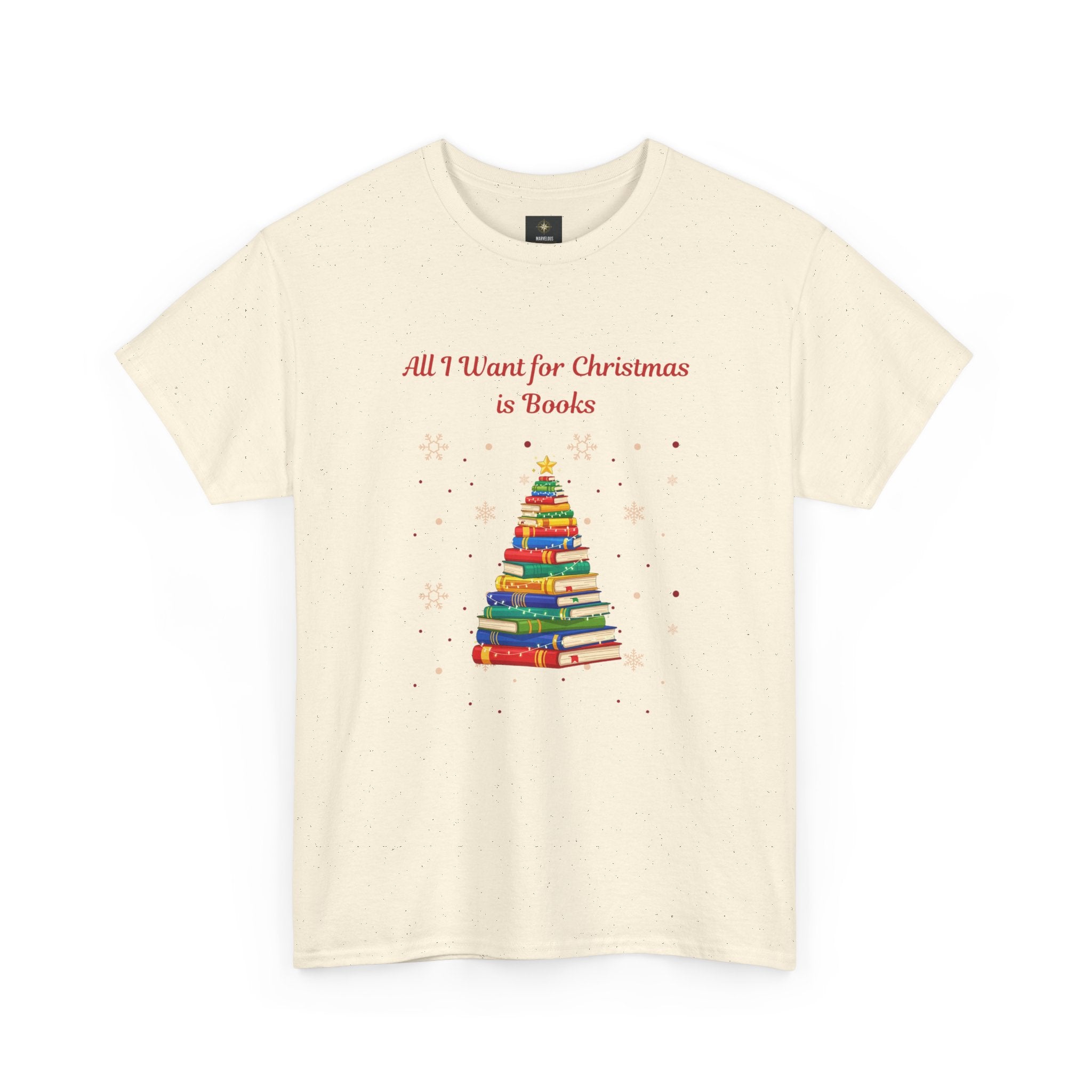 Books Christmas T-Shirt — "All I Want for Christmas is Books" Holiday Tee