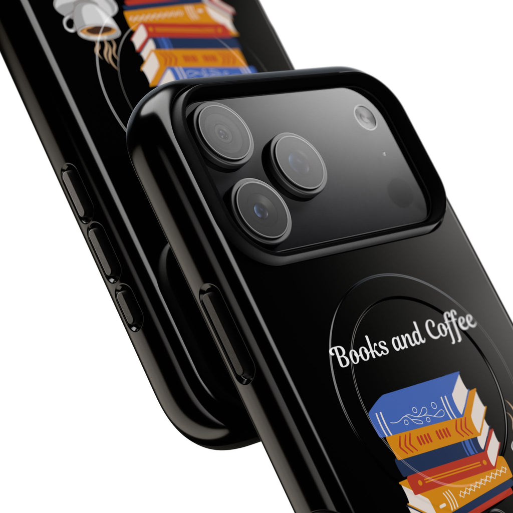 Books and Coffee Tough Magnetic Phone Case — “Books and Coffee: The Perfect Pair”