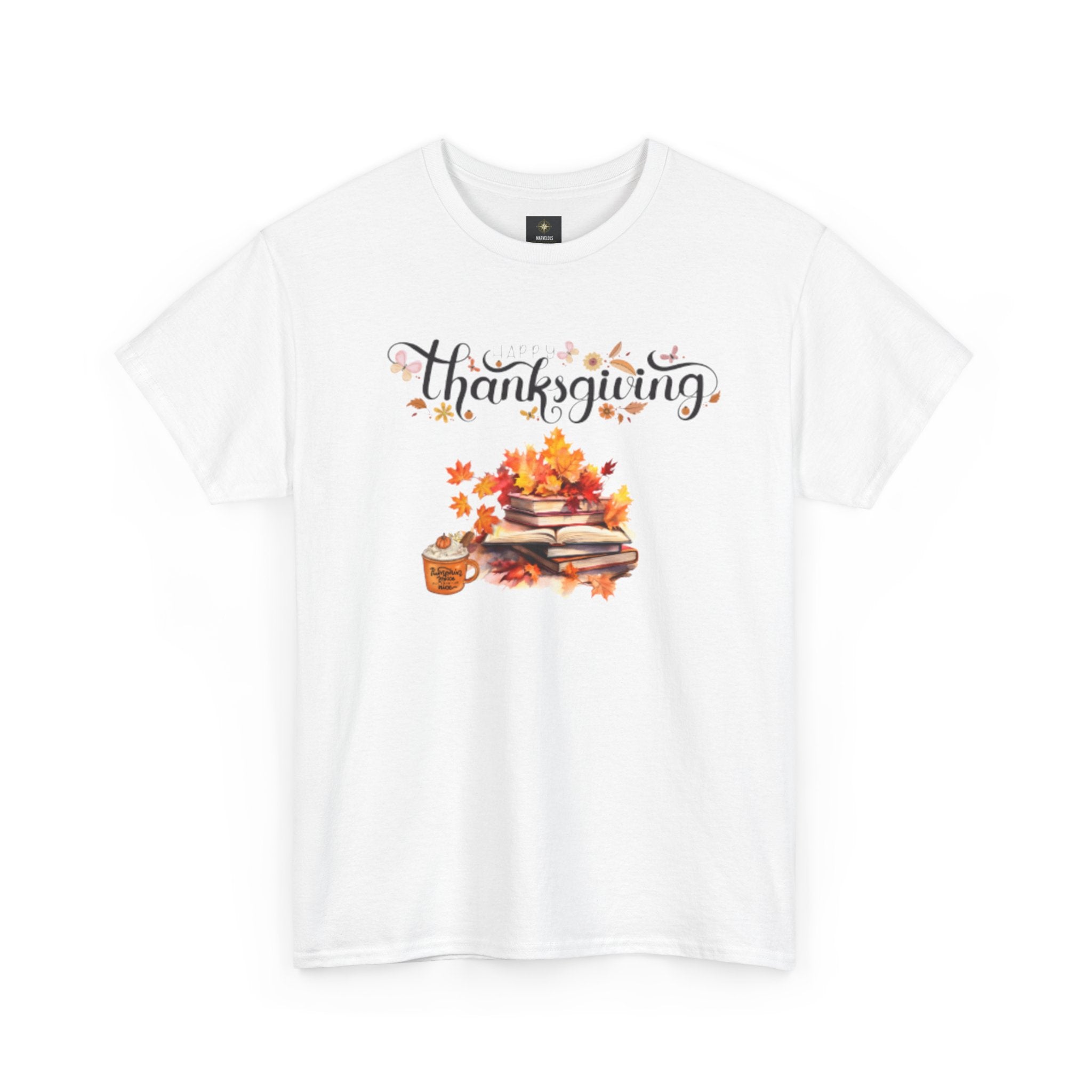 Thanksgiving Graphic Tee — Autumn Leaves, Pie & Harvest Stack Shirt