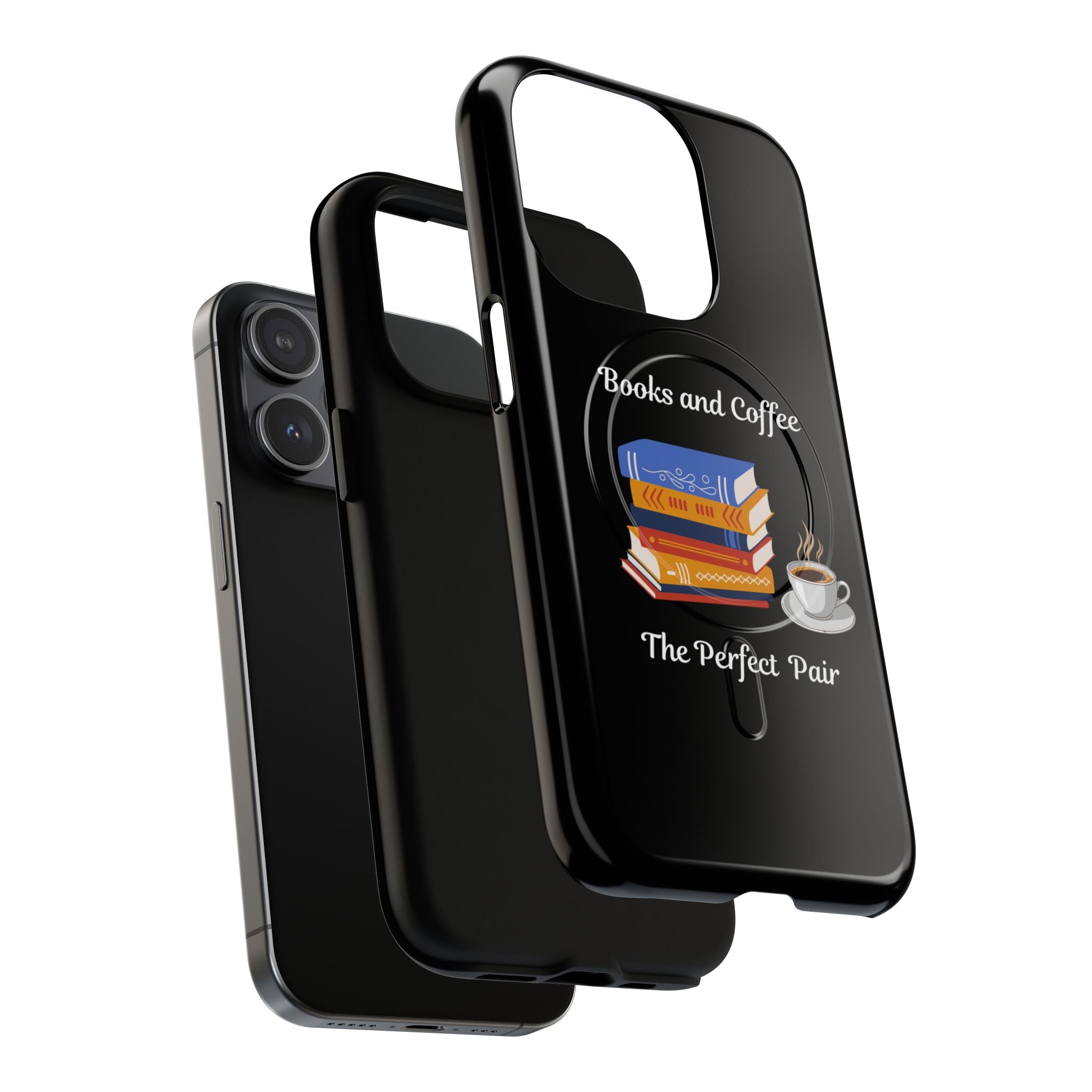 Books and Coffee Tough Magnetic Phone Case — “Books and Coffee: The Perfect Pair”