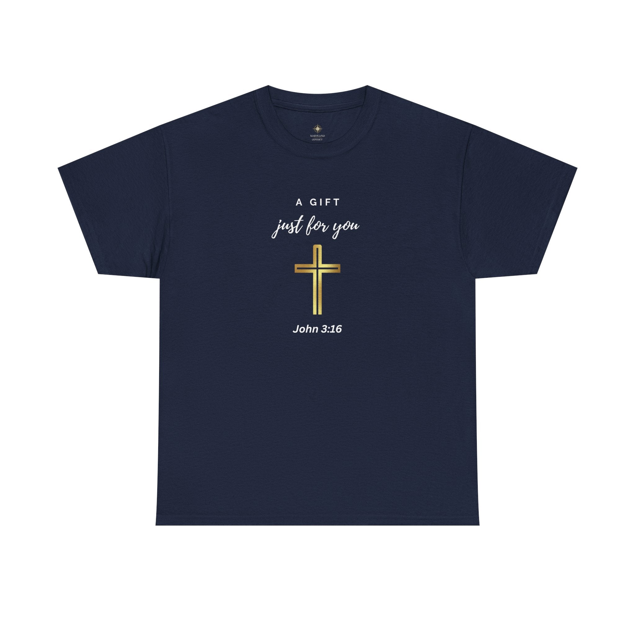 Christian Inspirational Unisex Heavy Cotton Tee - 'A Gift Just for You' - John 3:16
