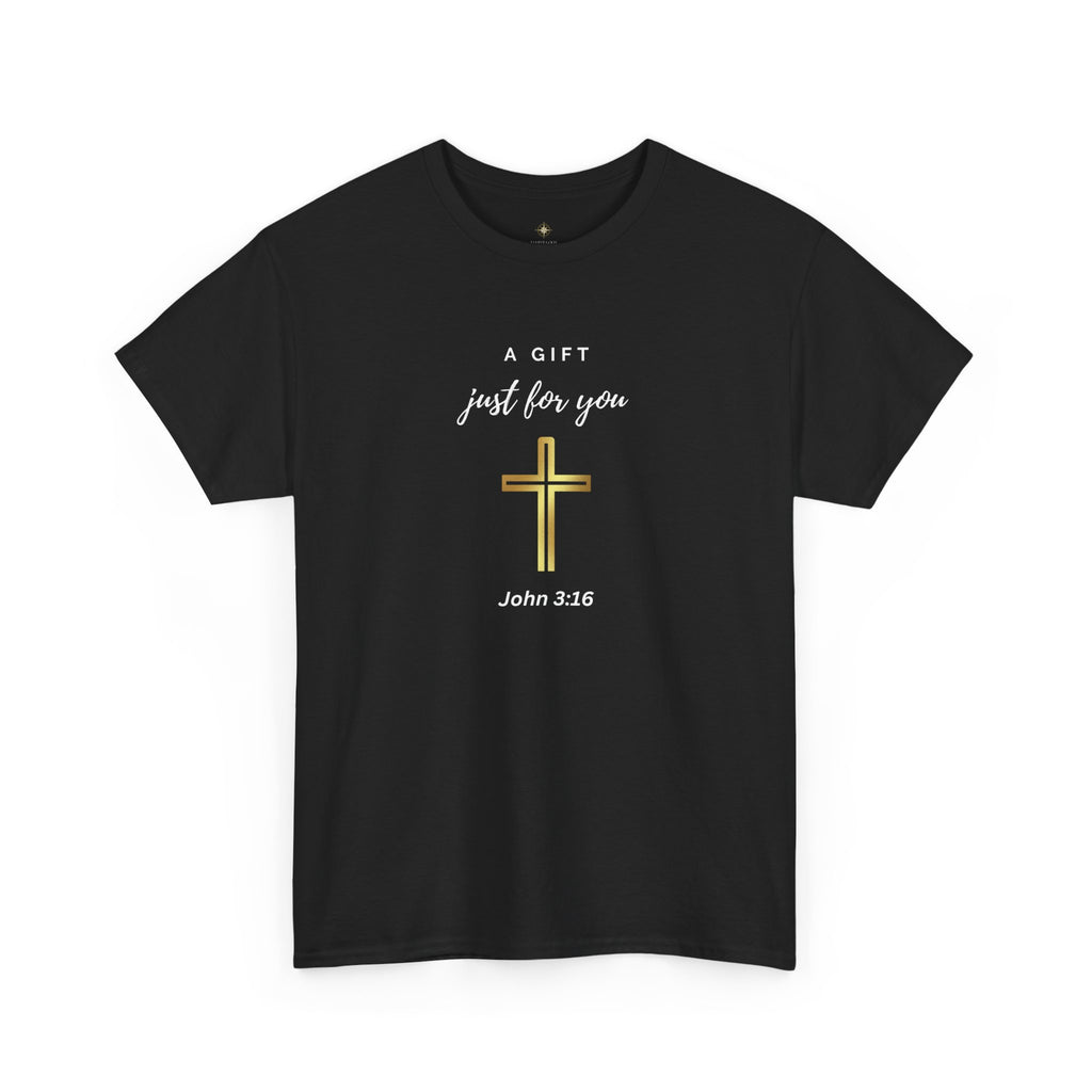 Christian Inspirational Unisex Heavy Cotton Tee - 'A Gift Just for You' - John 3:16