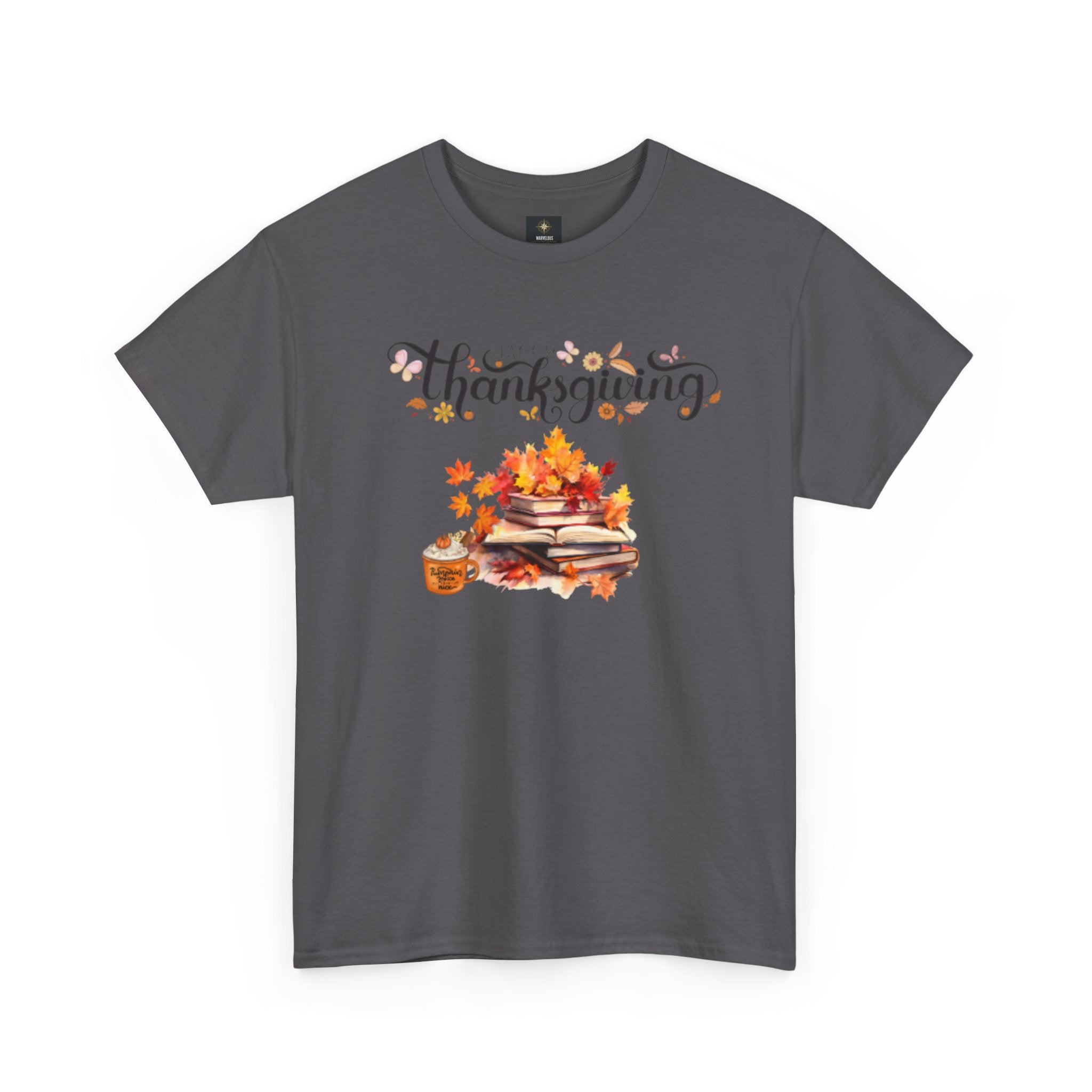 Thanksgiving Graphic Tee — Autumn Leaves, Pie & Harvest Stack Shirt