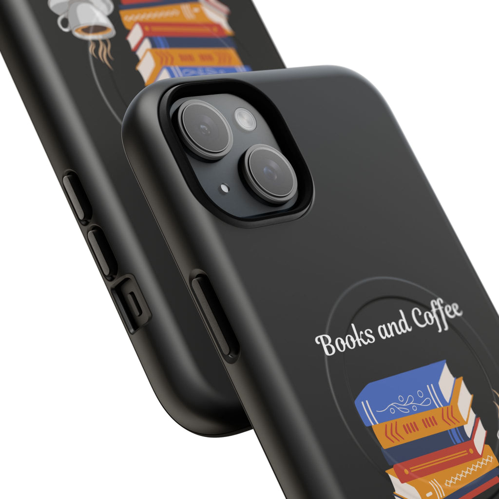 Books and Coffee Tough Magnetic Phone Case — “Books and Coffee: The Perfect Pair”