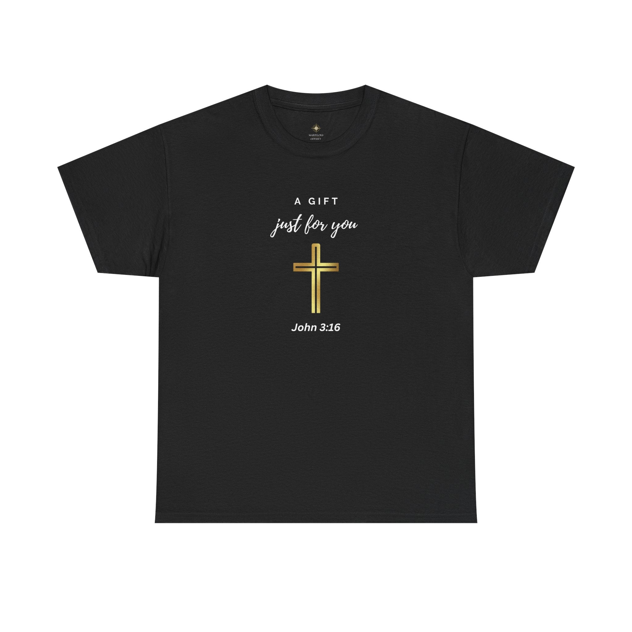 Christian Inspirational Unisex Heavy Cotton Tee - 'A Gift Just for You' - John 3:16