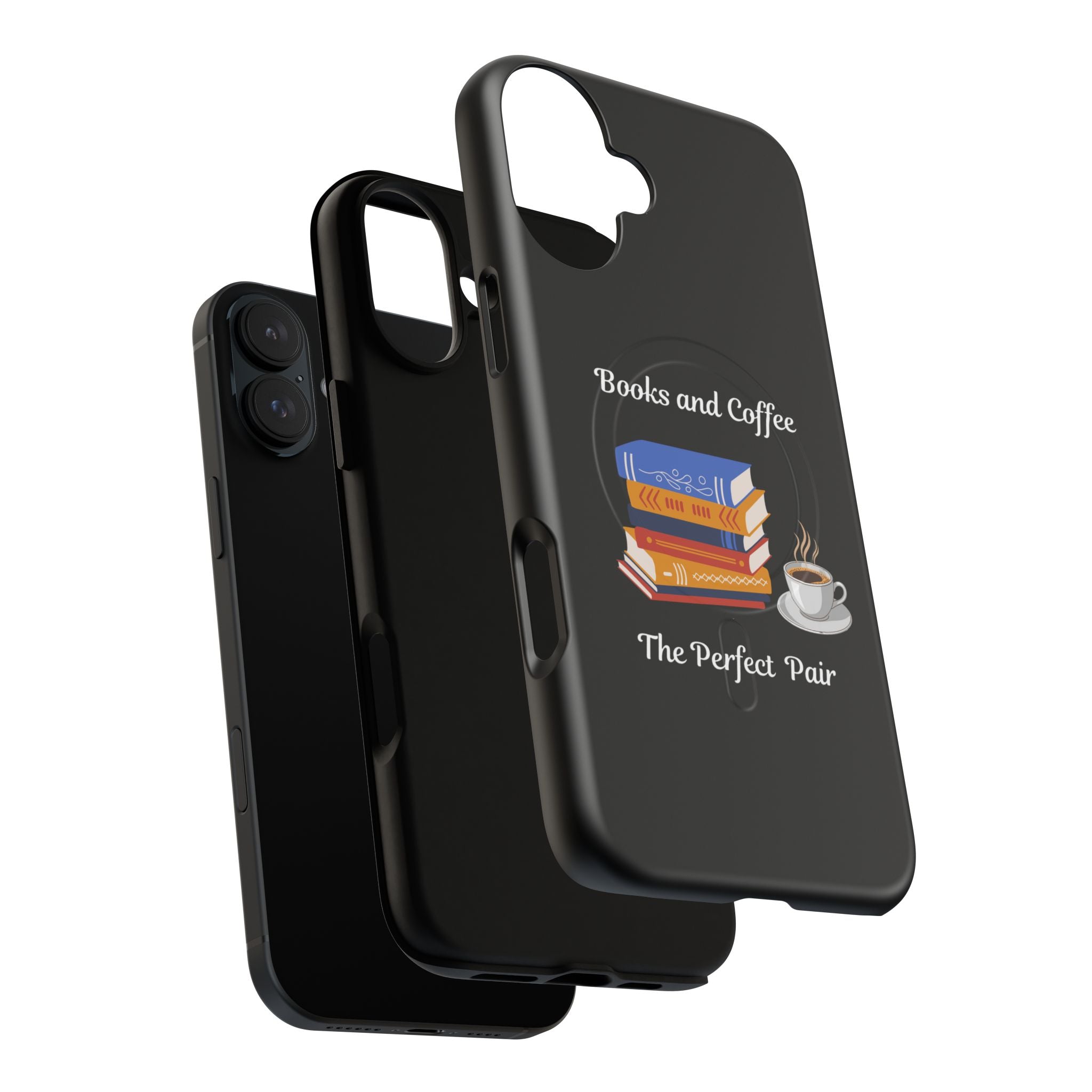 Books and Coffee Tough Magnetic Phone Case — “Books and Coffee: The Perfect Pair”