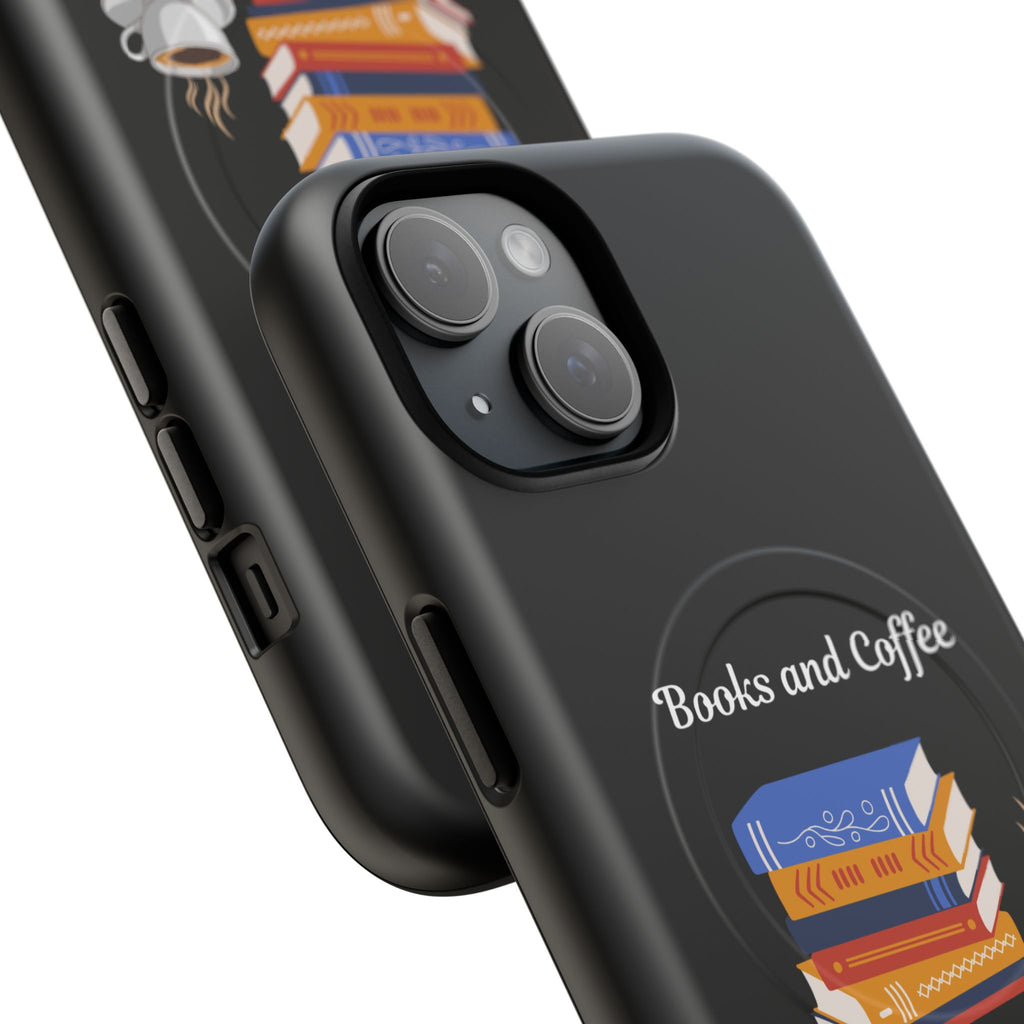 Books and Coffee Tough Magnetic Phone Case — “Books and Coffee: The Perfect Pair”
