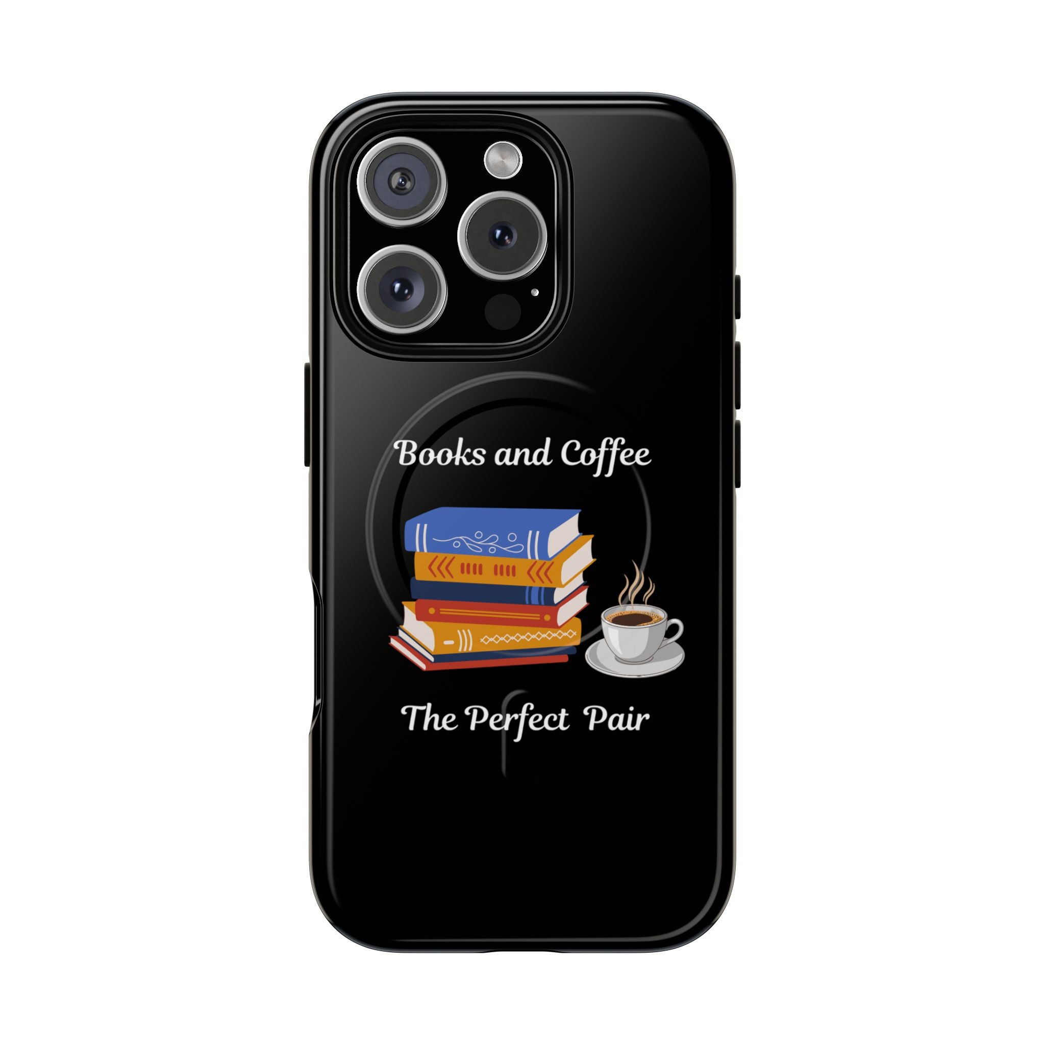 Books and Coffee Tough Magnetic Phone Case — “Books and Coffee: The Perfect Pair”
