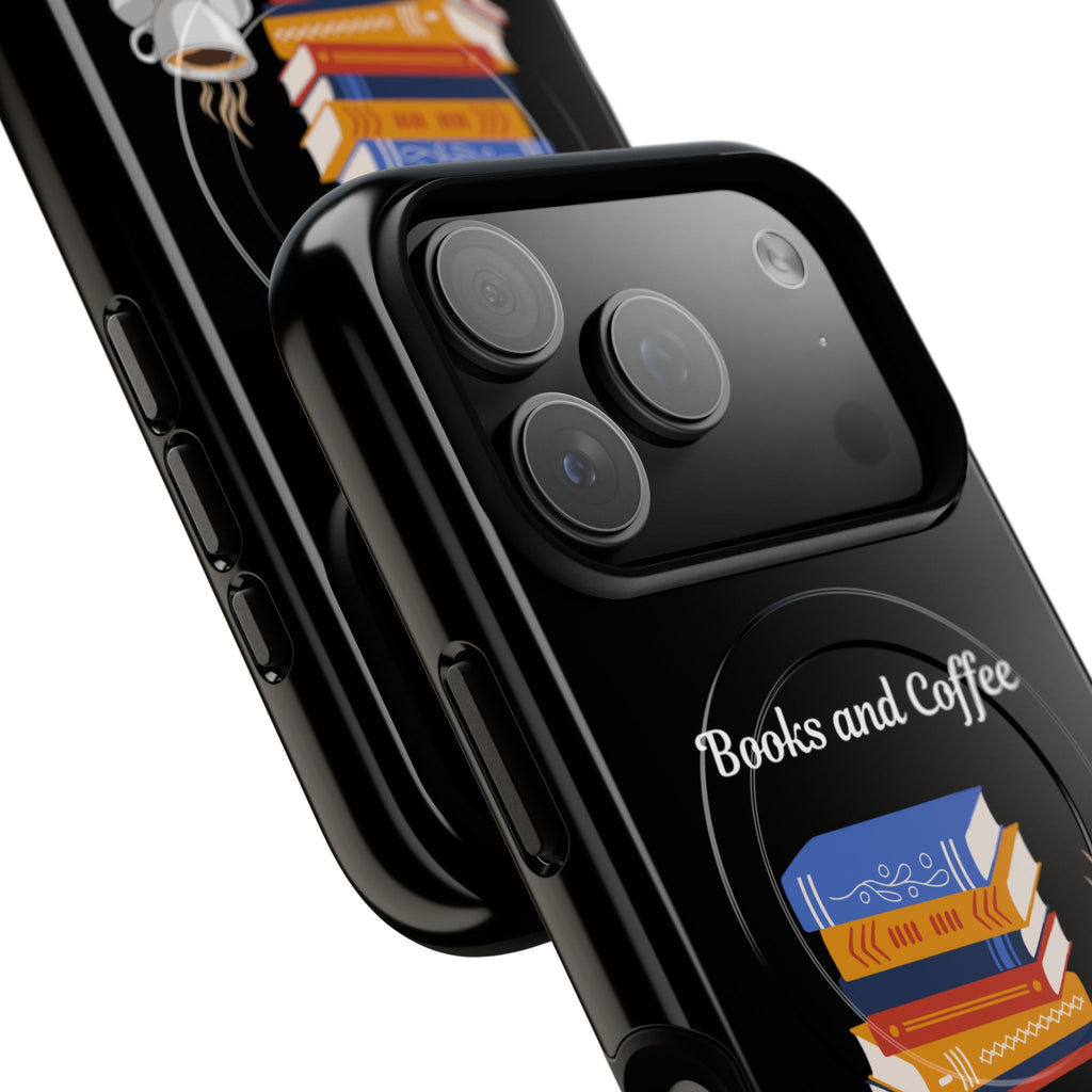 Books and Coffee Tough Magnetic Phone Case — “Books and Coffee: The Perfect Pair”