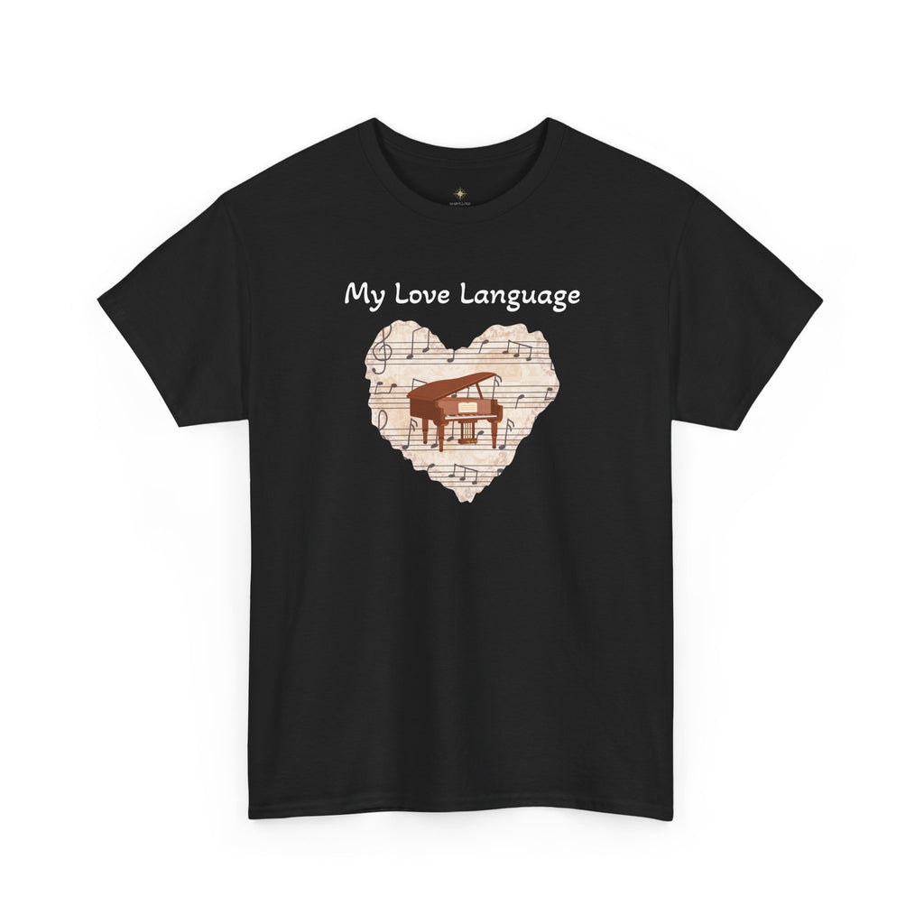 Piano Love Language Tee - Unisex Heavy Cotton T-Shirt