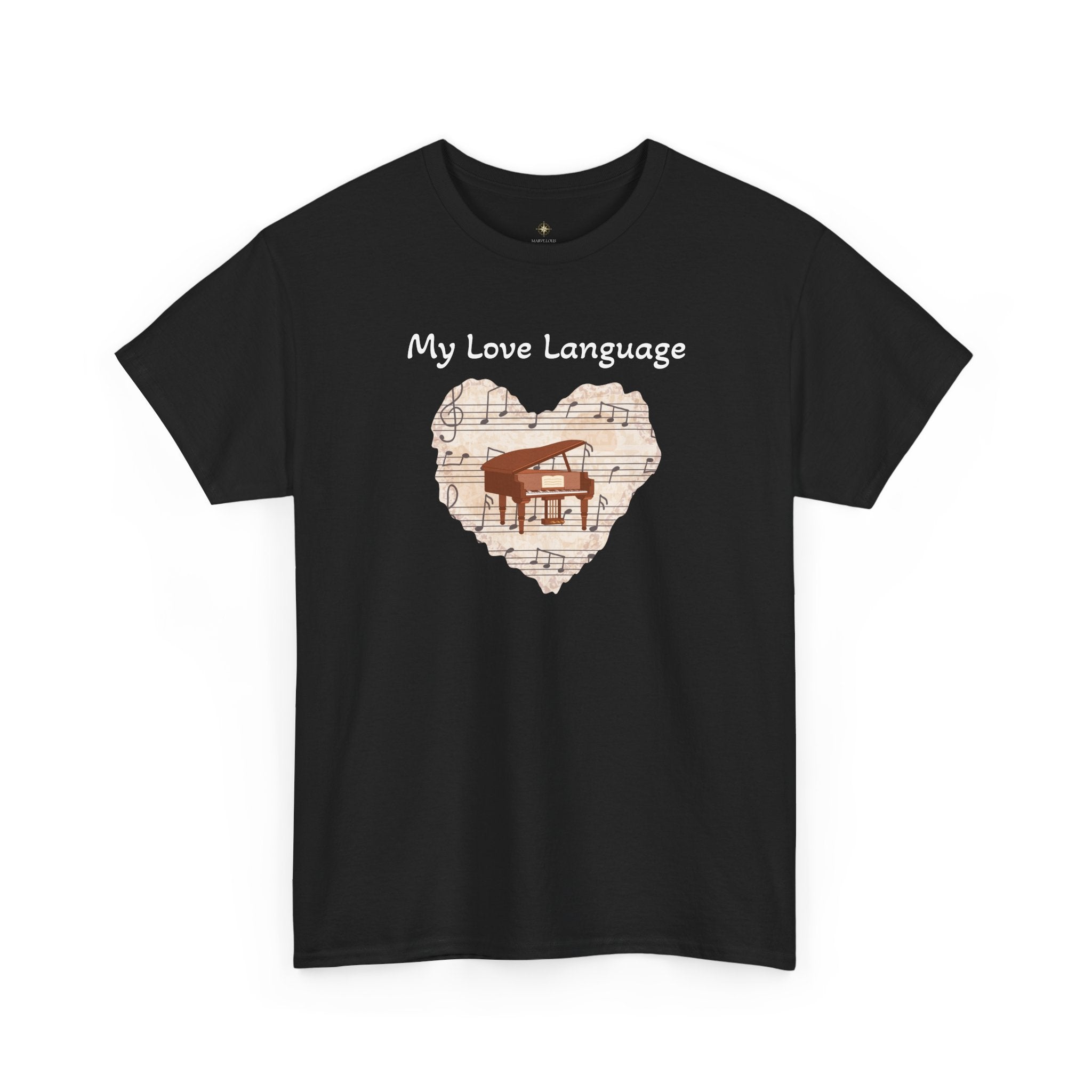 Piano Love Language Tee - Unisex Heavy Cotton T-Shirt