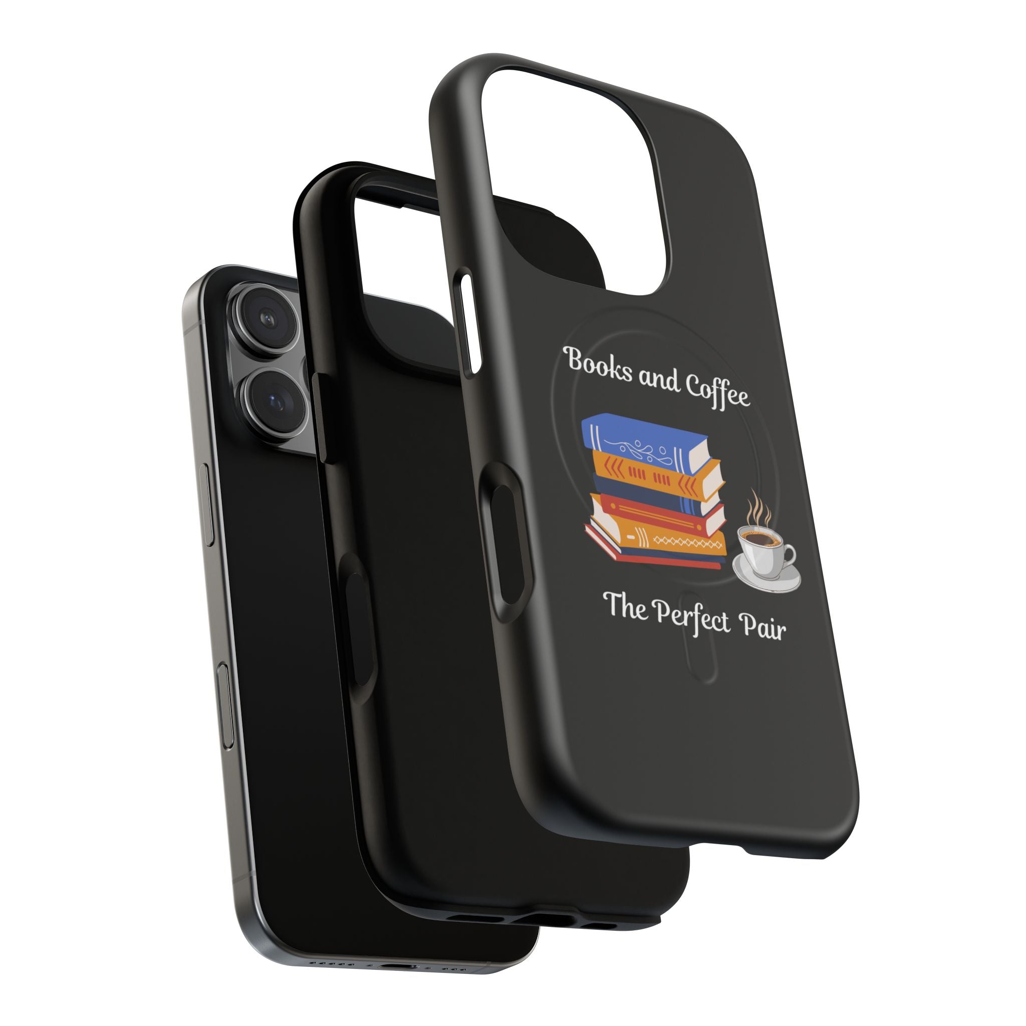 Books and Coffee Tough Magnetic Phone Case — “Books and Coffee: The Perfect Pair”