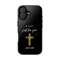 Inspirational Tough Magnetic Phone Case - "A Gift Just For You" with Cross Design