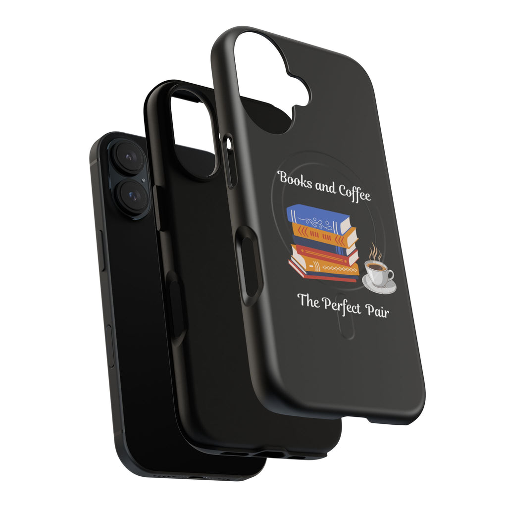 Books and Coffee Tough Magnetic Phone Case — “Books and Coffee: The Perfect Pair”