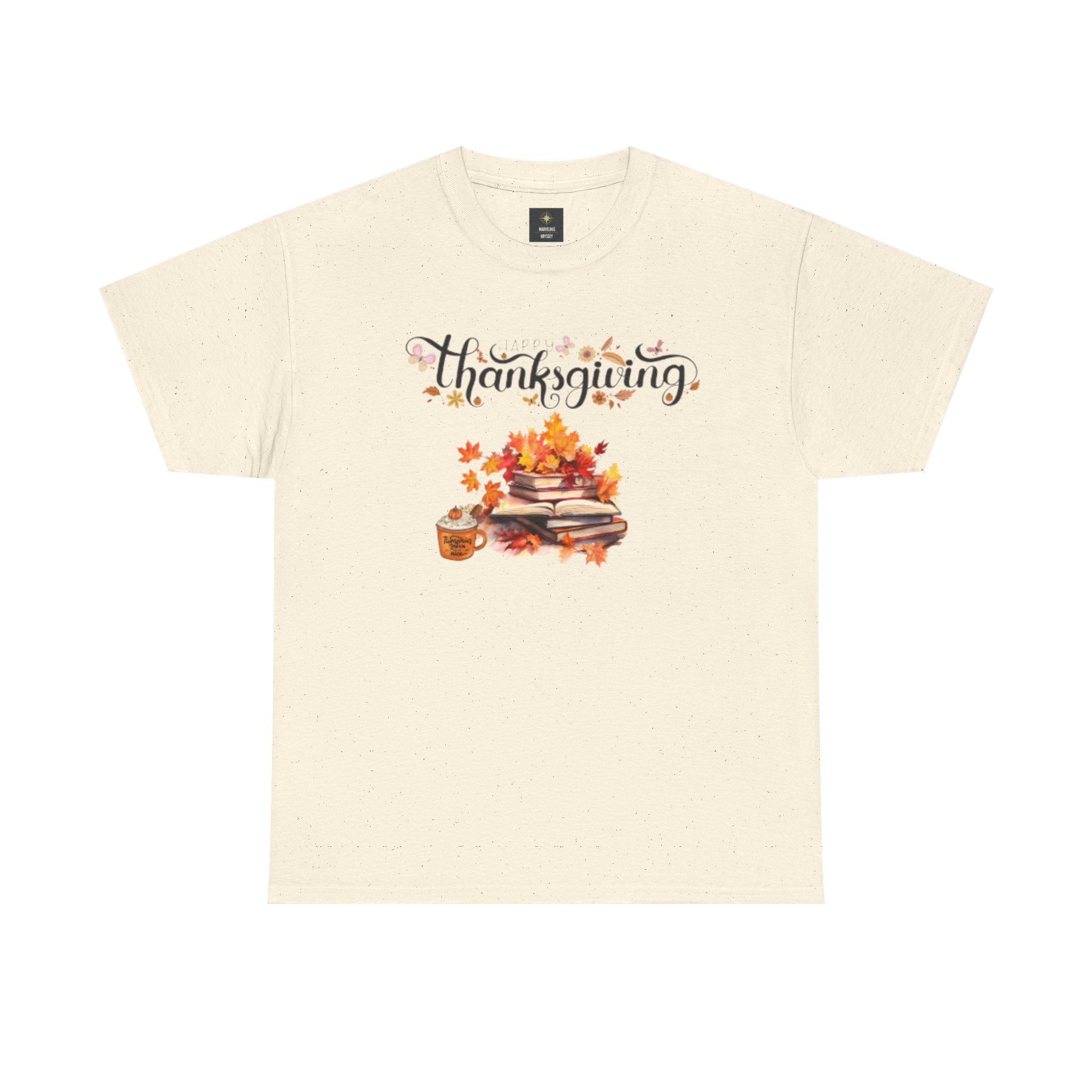Thanksgiving Graphic Tee — Autumn Leaves, Pie & Harvest Stack Shirt