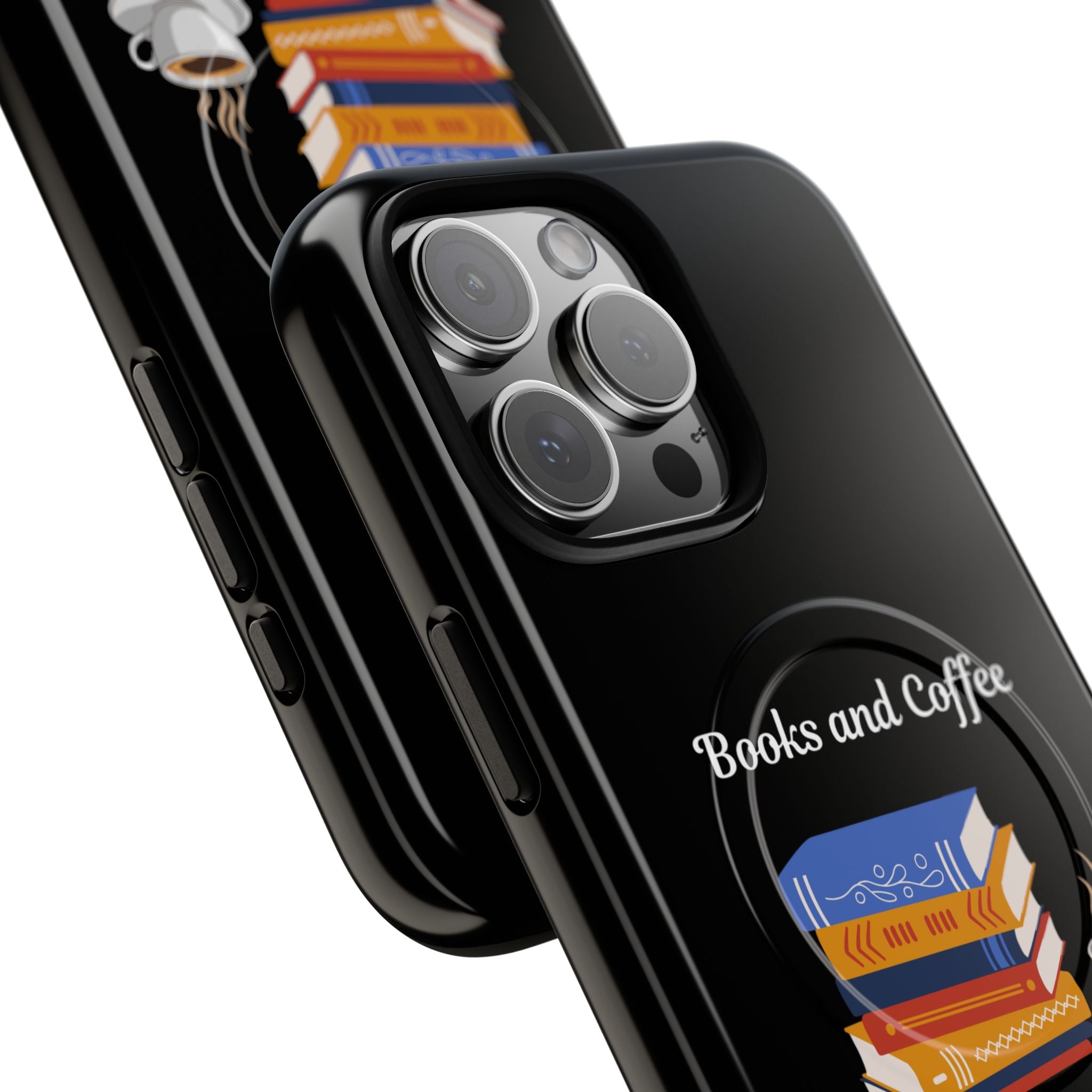 Books and Coffee Tough Magnetic Phone Case — “Books and Coffee: The Perfect Pair”