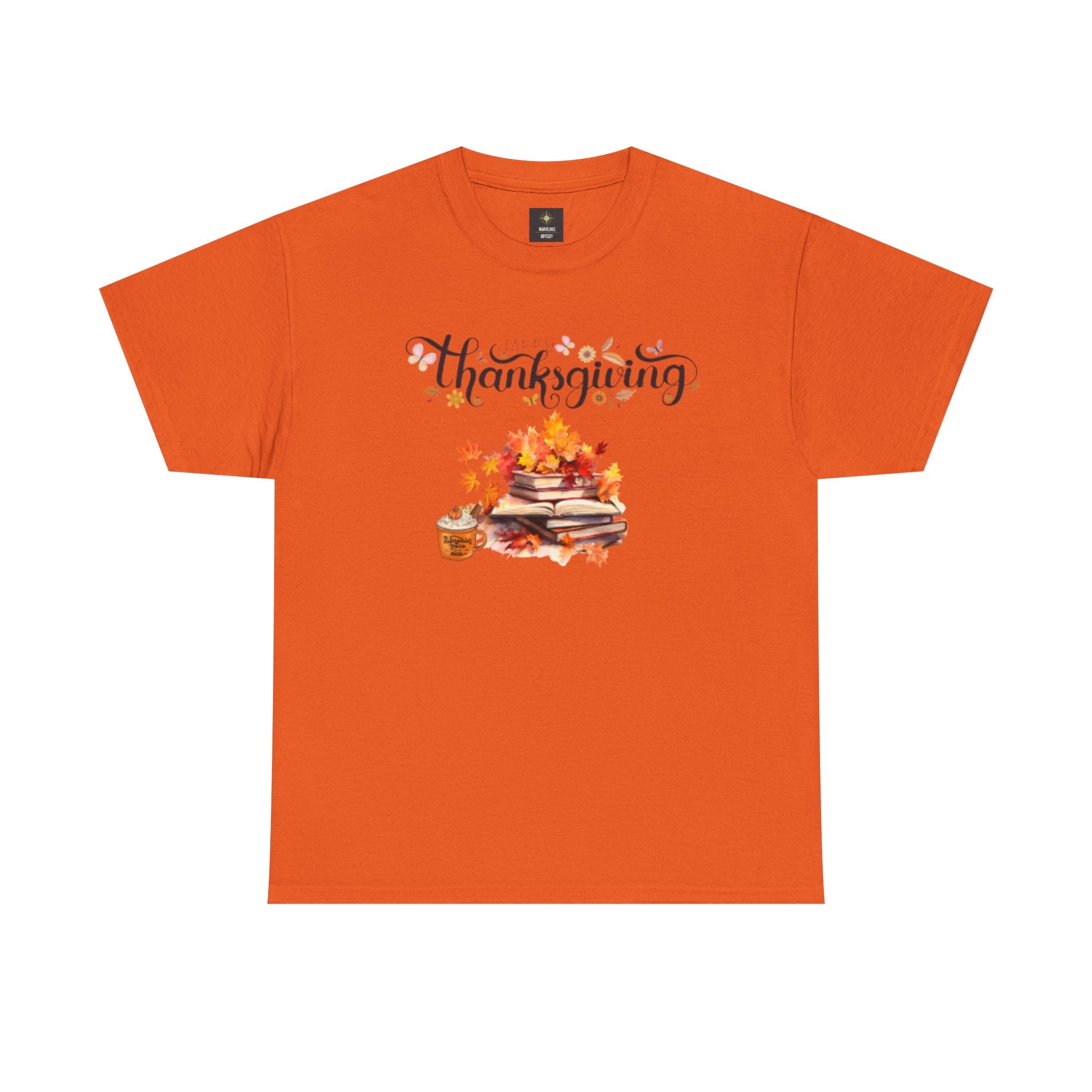 Thanksgiving Graphic Tee — Autumn Leaves, Pie & Harvest Stack Shirt