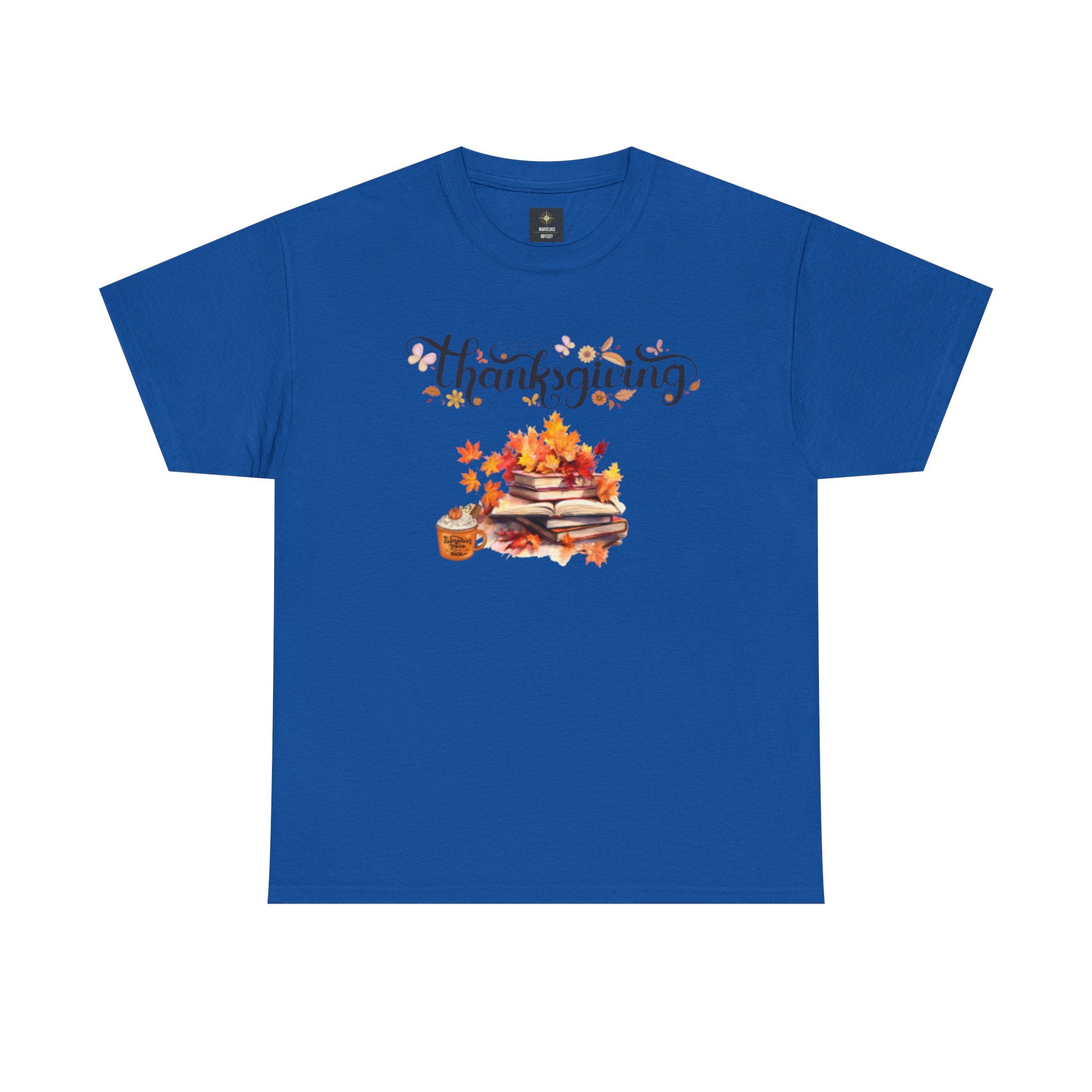 Thanksgiving Graphic Tee — Autumn Leaves, Pie & Harvest Stack Shirt