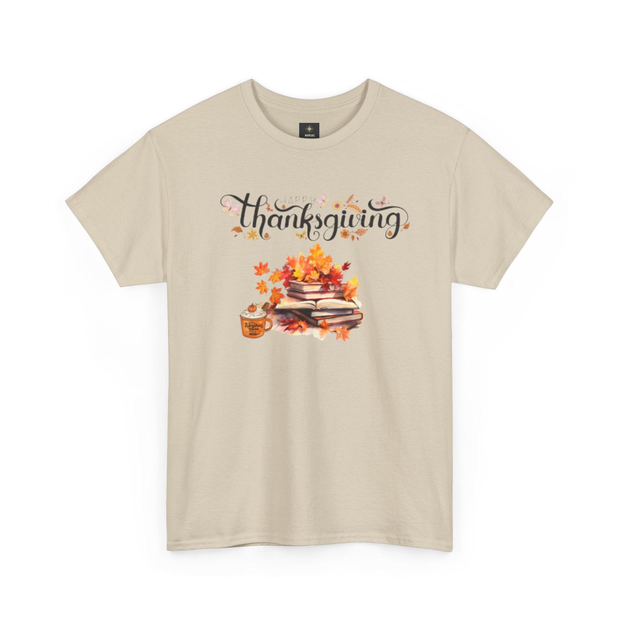 Thanksgiving Graphic Tee — Autumn Leaves, Pie & Harvest Stack Shirt