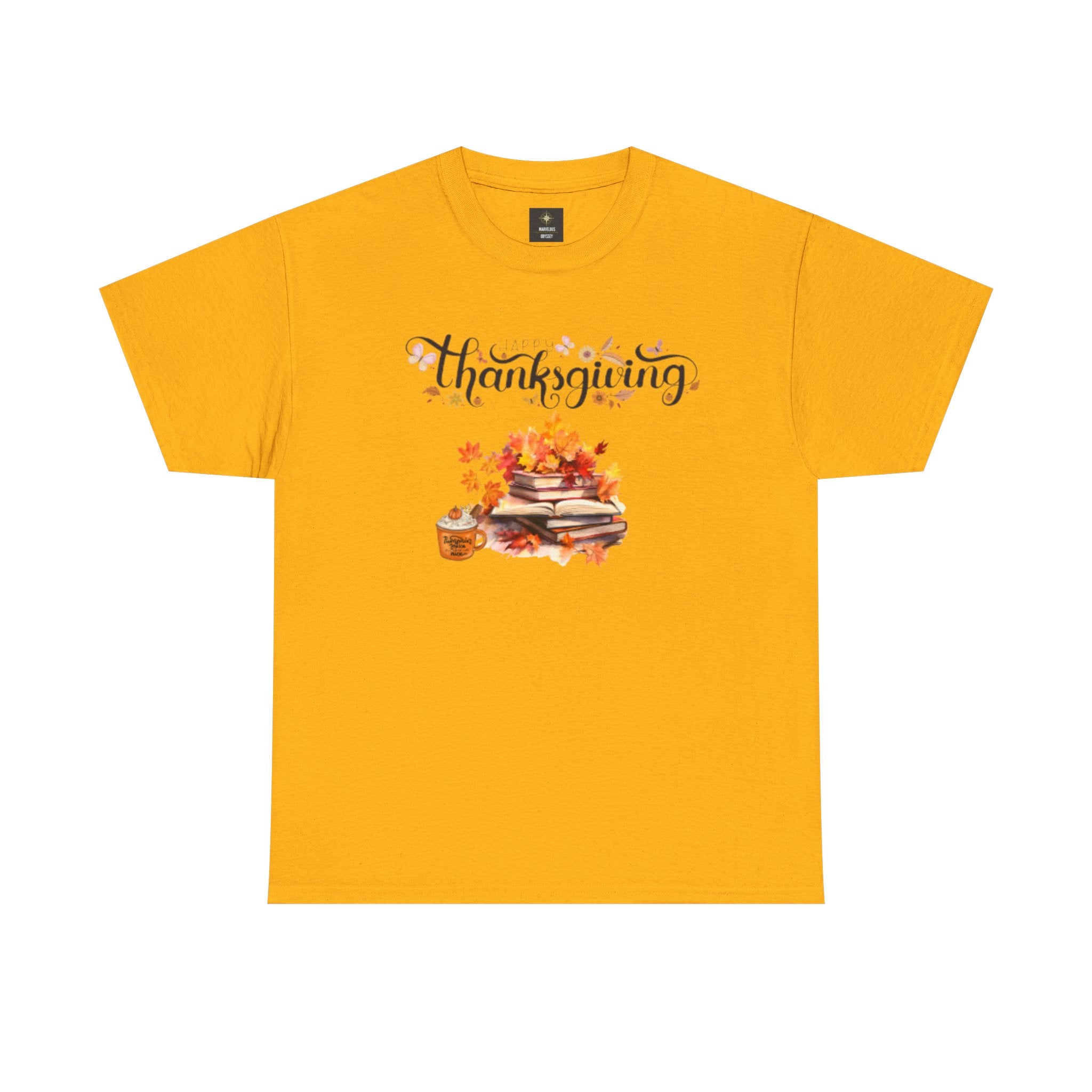 Thanksgiving Graphic Tee — Autumn Leaves, Pie & Harvest Stack Shirt