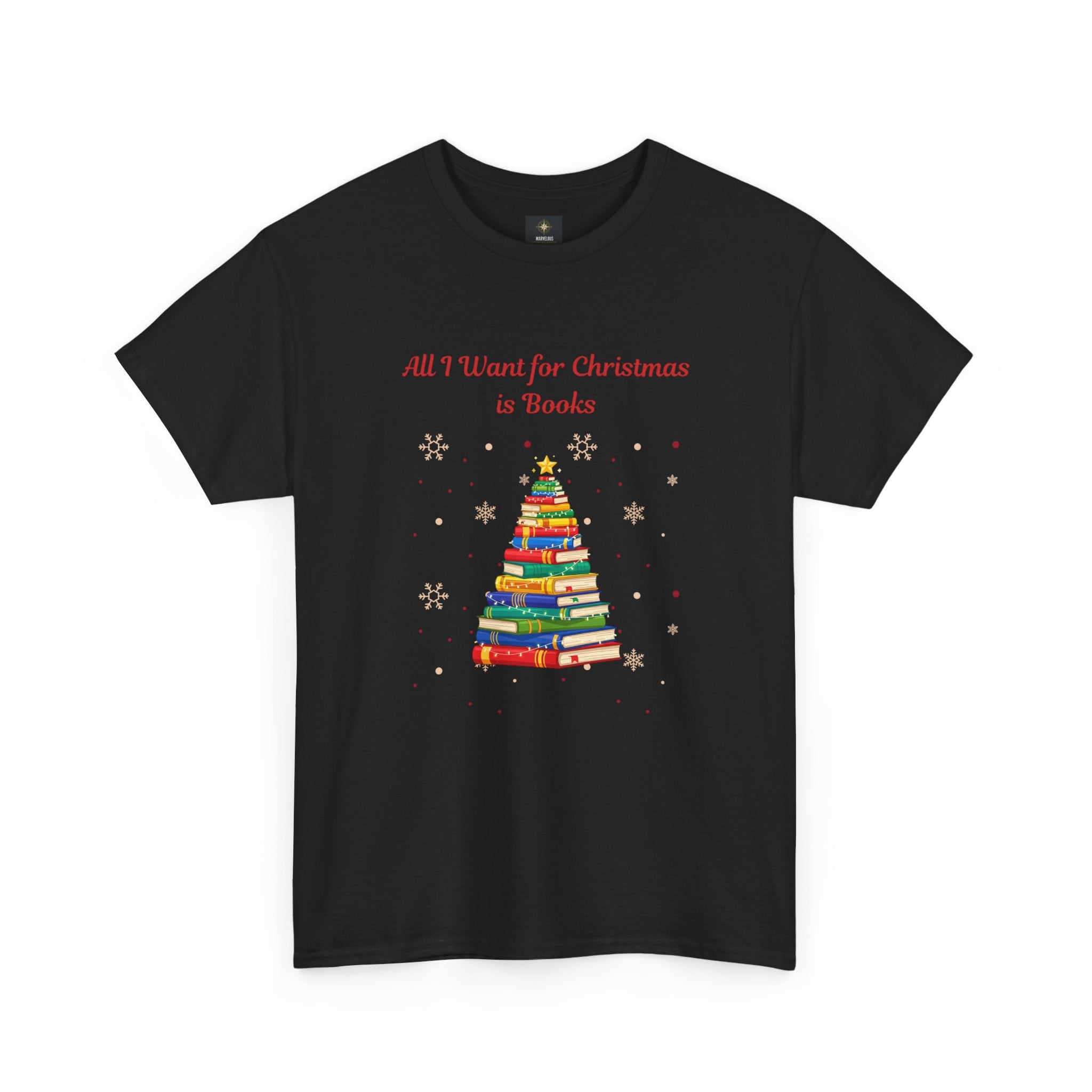 Books Christmas T-Shirt — "All I Want for Christmas is Books" Holiday Tee