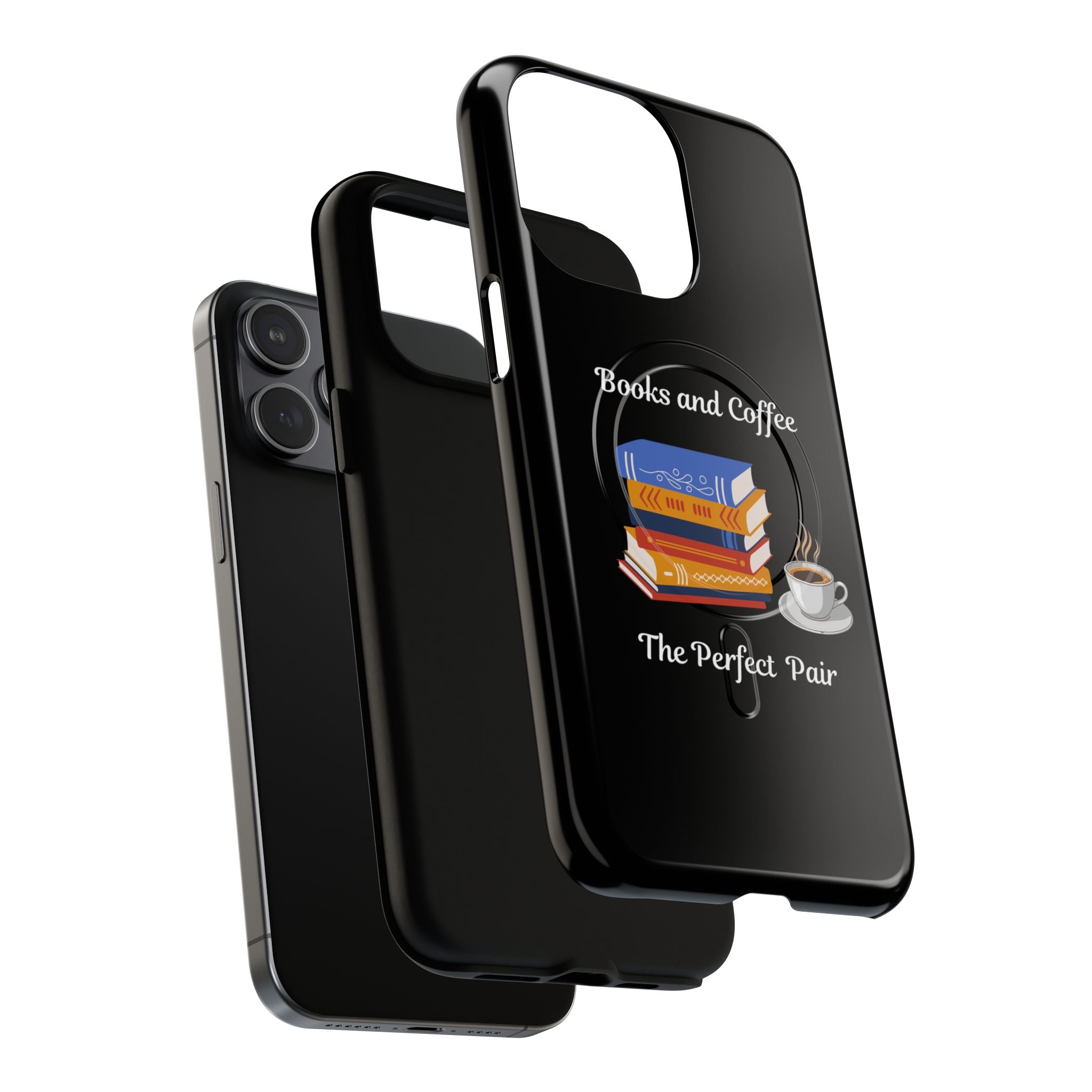 Books and Coffee Tough Magnetic Phone Case — “Books and Coffee: The Perfect Pair”
