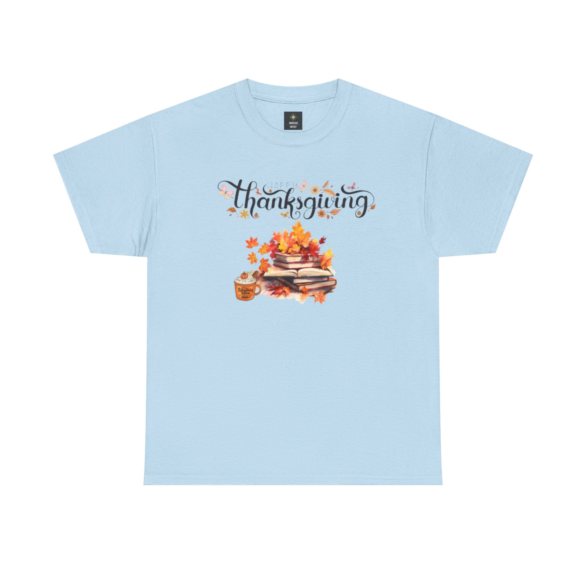 Thanksgiving Graphic Tee — Autumn Leaves, Pie & Harvest Stack Shirt