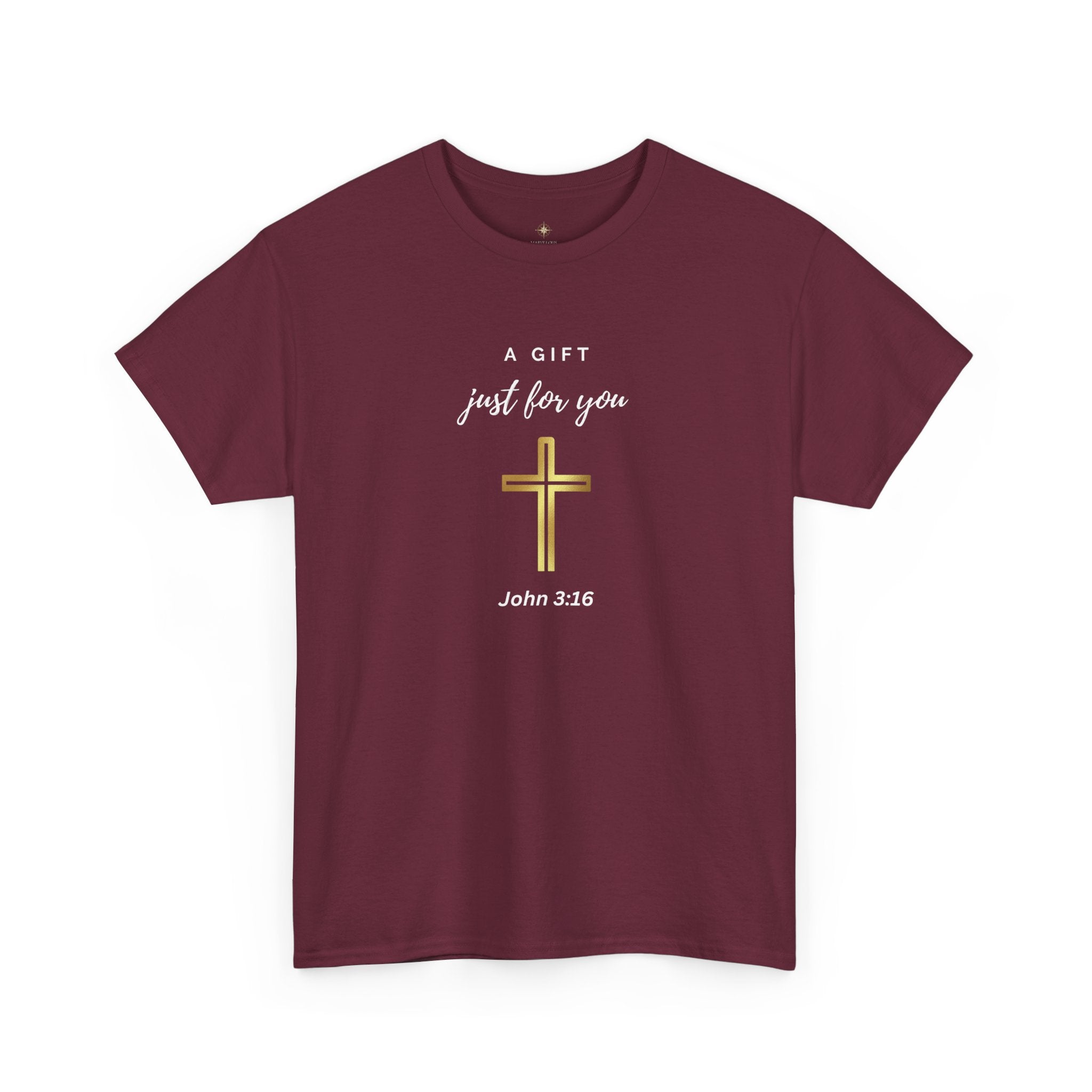 Christian Inspirational Unisex Heavy Cotton Tee - 'A Gift Just for You' - John 3:16